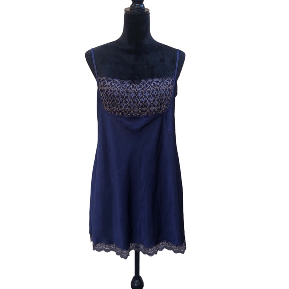 Victoria's Secret Other - Victoria Secret Navy Blue Lace Front Nightie S/M
